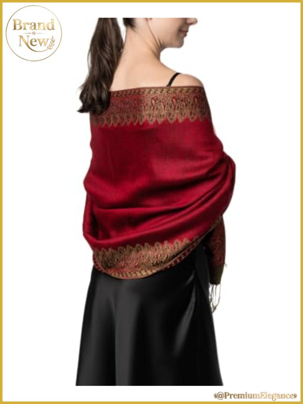 Viscose Acrylic Pashmina Shawl Wrap Women Paisley Evening Scarf